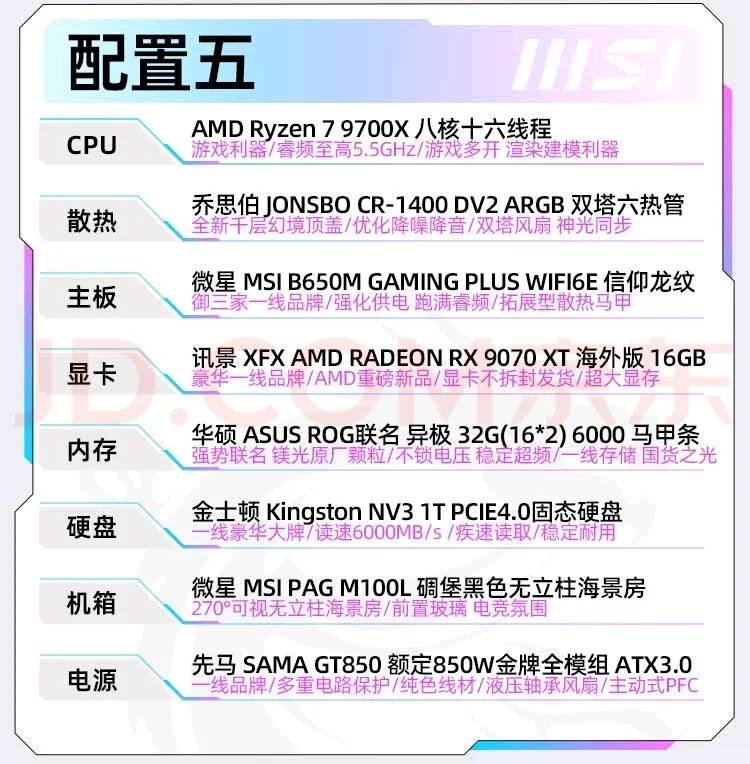 Is This 9070XT Whole Machine Configuration Ideal for Gaming Performance?