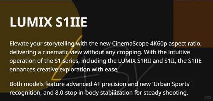 Panasonic Lumix S1H Specifications and Features for Videographers