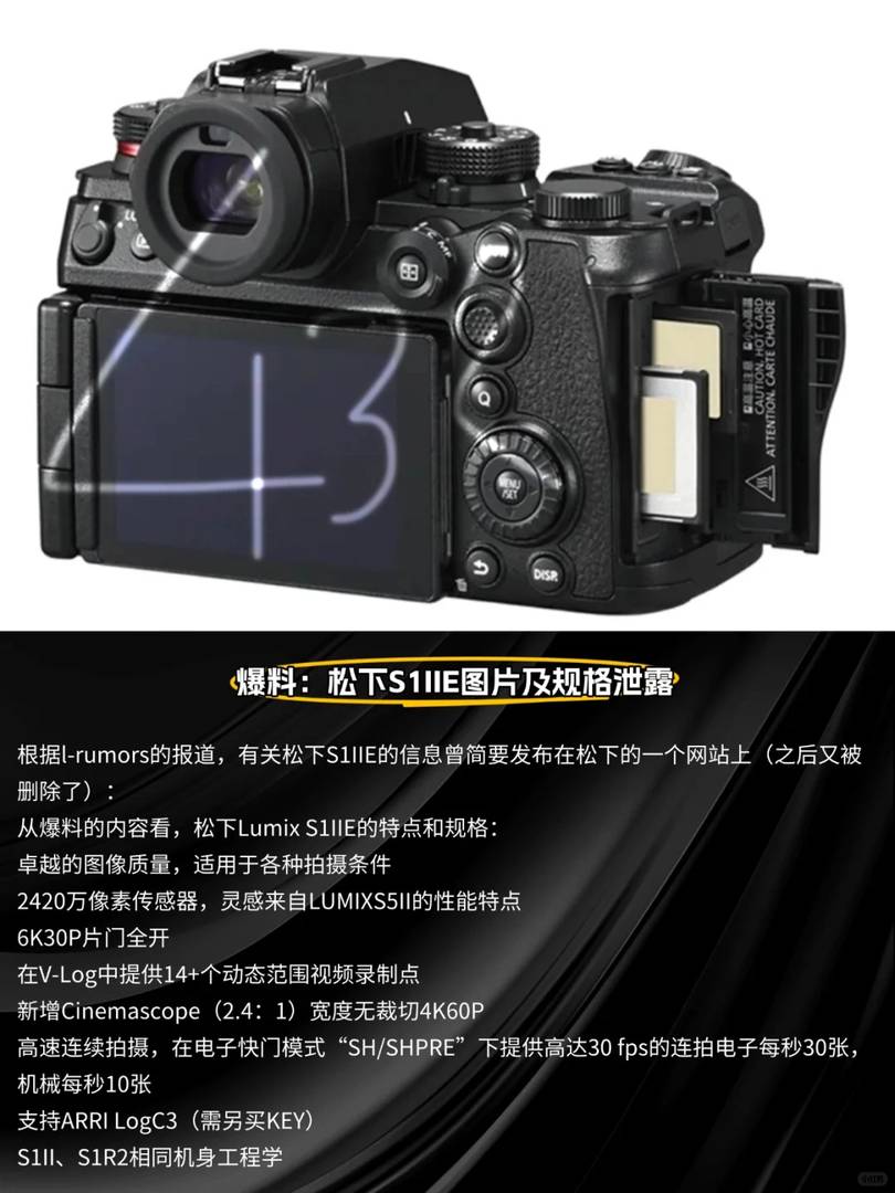 パナソニック S1IIEリーク:最新画像と詳細な仕様が明らかに