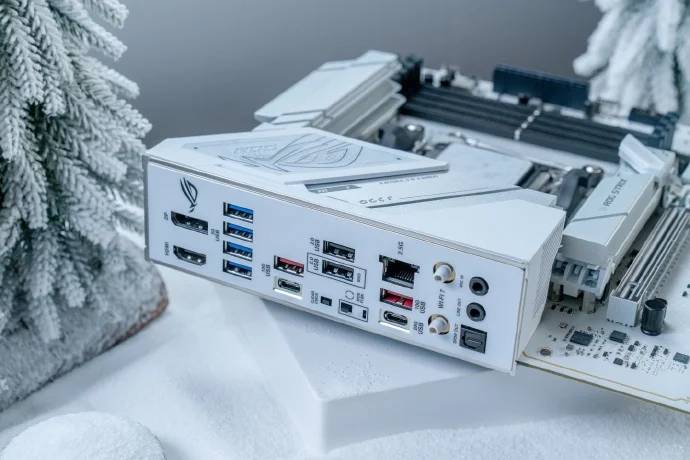 ROG B850 Blowing Snow Motherboard: Stunning Beauty Pictures and Design Appreciation