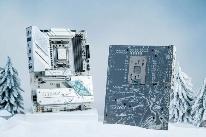 ROG B850 Blowing Snow Motherboard: Stunning Beauty Pictures and Design Appreciation