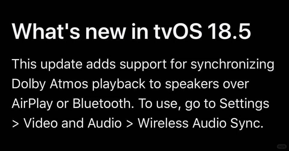 tvOS 18.5 يمكّن من تنسيق Dolby Atmos للبث المتزامن مع أجهزة AirPlay وBluetooth